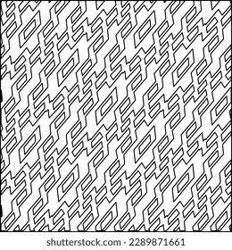 Stylish texture with figures from lines.Abstract geometric black and white pattern for web page, textures, card, poster, fabric, textile. Monochrome graphic repeating design. 