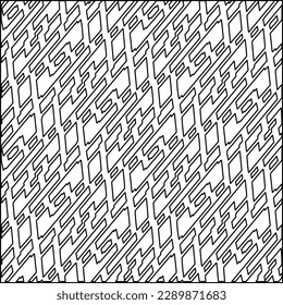Stylish texture with figures from lines.Abstract geometric black and white pattern for web page, textures, card, poster, fabric, textile. Monochrome graphic repeating design. 