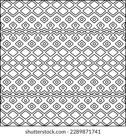 Stylish texture with figures from lines.Abstract geometric black and white pattern for web page, textures, card, poster, fabric, textile. Monochrome graphic repeating design. 