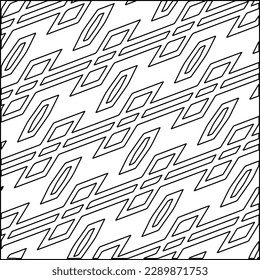 Stylish texture with figures from lines.Abstract geometric black and white pattern for web page, textures, card, poster, fabric, textile. Monochrome graphic repeating design. 