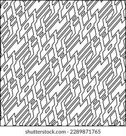 Stilvolle Textur mit Figuren aus Linien.Abstraktes geometrisches Schwarz-Weiß Muster für Webseiten, Texturen, Karten, Poster, Stoff, Textilien. Monochrome grafische Wiederholungsdesign. 