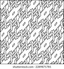 Stylish texture with figures from lines.Abstract geometric black and white pattern for web page, textures, card, poster, fabric, textile. Monochrome graphic repeating design. 