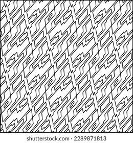 Stilvolle Textur mit Figuren aus Linien.Abstraktes geometrisches Schwarz-Weiß Muster für Webseiten, Texturen, Karten, Poster, Stoff, Textilien. Monochrome grafische Wiederholungsdesign. 