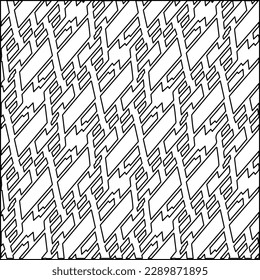 Stylish texture with figures from lines.Abstract geometric black and white pattern for web page, textures, card, poster, fabric, textile. Monochrome graphic repeating design. 