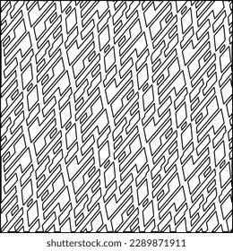 Stylish texture with figures from lines.Abstract geometric black and white pattern for web page, textures, card, poster, fabric, textile. Monochrome graphic repeating design. 