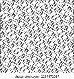 Stylish texture with figures from lines.Abstract geometric black and white pattern for web page, textures, card, poster, fabric, textile. Monochrome graphic repeating design. 