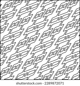 Stylish texture with figures from lines.Abstract geometric black and white pattern for web page, textures, card, poster, fabric, textile. Monochrome graphic repeating design. 