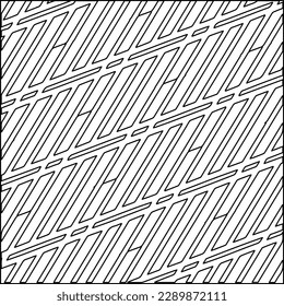 Stylish texture with figures from lines.Abstract geometric black and white pattern for web page, textures, card, poster, fabric, textile. Monochrome graphic repeating design. 