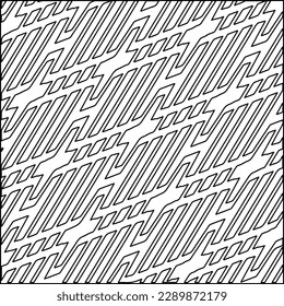 Stylish texture with figures from lines.Abstract geometric black and white pattern for web page, textures, card, poster, fabric, textile. Monochrome graphic repeating design. 