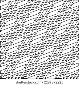 Textura elegante con figuras de líneas.Patrón geométrico en blanco y negro para páginas web, texturas, tarjetas, afiches, tela, textil. Diseño repetitivo gráfico monocromo. 