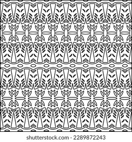 Stylish texture with figures from lines.Abstract geometric black and white pattern for web page, textures, card, poster, fabric, textile. Monochrome graphic repeating design. 