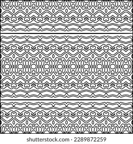 Stylish texture with figures from lines.Abstract geometric black and white pattern for web page, textures, card, poster, fabric, textile. Monochrome graphic repeating design. 