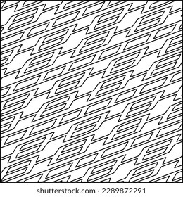 Stylish texture with figures from lines.Abstract geometric black and white pattern for web page, textures, card, poster, fabric, textile. Monochrome graphic repeating design. 