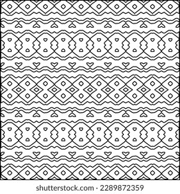 Stylish texture with figures from lines.Abstract geometric black and white pattern for web page, textures, card, poster, fabric, textile. Monochrome graphic repeating design. 