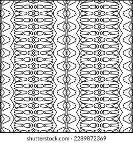 Stylish texture with figures from lines.Abstract geometric black and white pattern for web page, textures, card, poster, fabric, textile. Monochrome graphic repeating design. 