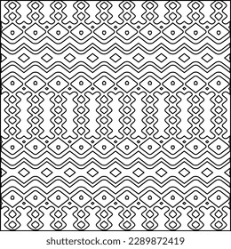 Stylish texture with figures from lines.Abstract geometric black and white pattern for web page, textures, card, poster, fabric, textile. Monochrome graphic repeating design. 
