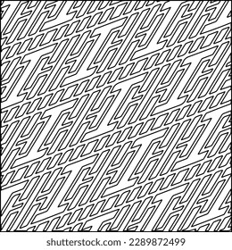 Stilvolle Textur mit Figuren aus Linien.Abstraktes geometrisches Schwarz-Weiß Muster für Webseiten, Texturen, Karten, Poster, Stoff, Textilien. Monochrome grafische Wiederholungsdesign. 