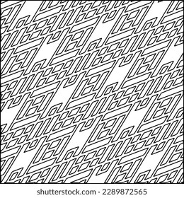 Stylish texture with figures from lines.Abstract geometric black and white pattern for web page, textures, card, poster, fabric, textile. Monochrome graphic repeating design. 