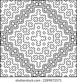 Stylish texture with figures from lines.Abstract geometric black and white pattern for web page, textures, card, poster, fabric, textile. Monochrome graphic repeating design. 