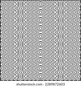 Stilvolle Textur mit Figuren aus Linien.Abstraktes geometrisches Schwarz-Weiß Muster für Webseiten, Texturen, Karten, Poster, Stoff, Textilien. Monochrome grafische Wiederholungsdesign. 