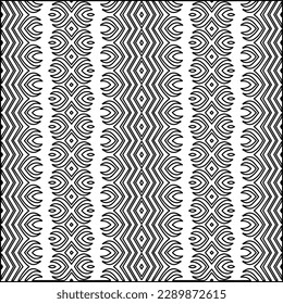 Stylish texture with figures from lines.Abstract geometric black and white pattern for web page, textures, card, poster, fabric, textile. Monochrome graphic repeating design. 