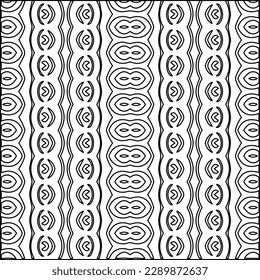 Stylish texture with figures from lines.Abstract geometric black and white pattern for web page, textures, card, poster, fabric, textile. Monochrome graphic repeating design. 