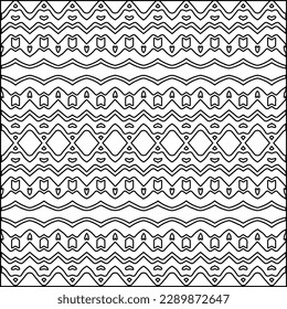 Stylish texture with figures from lines.Abstract geometric black and white pattern for web page, textures, card, poster, fabric, textile. Monochrome graphic repeating design. 