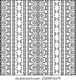 Stylish texture with figures from lines.Abstract geometric black and white pattern for web page, textures, card, poster, fabric, textile. Monochrome graphic repeating design. 