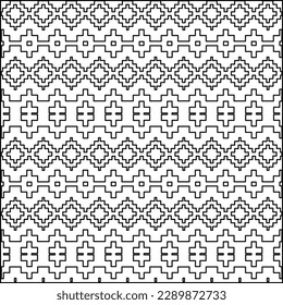Stylish texture with figures from lines.Abstract geometric black and white pattern for web page, textures, card, poster, fabric, textile. Monochrome graphic repeating design. 