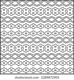 Stylish texture with figures from lines.Abstract geometric black and white pattern for web page, textures, card, poster, fabric, textile. Monochrome graphic repeating design. 