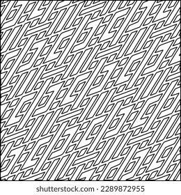 Textura elegante con figuras de líneas.Patrón geométrico en blanco y negro para páginas web, texturas, tarjetas, afiches, tela, textil. Diseño repetitivo gráfico monocromo. 