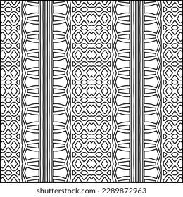 Stylish texture with figures from lines.Abstract geometric black and white pattern for web page, textures, card, poster, fabric, textile. Monochrome graphic repeating design. 