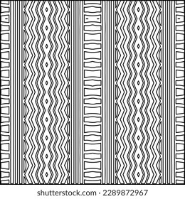 Stylish texture with figures from lines.Abstract geometric black and white pattern for web page, textures, card, poster, fabric, textile. Monochrome graphic repeating design. 