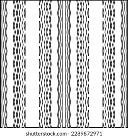 Stylish texture with figures from lines.Abstract geometric black and white pattern for web page, textures, card, poster, fabric, textile. Monochrome graphic repeating design. 