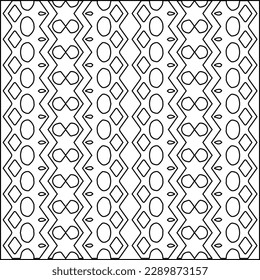 Stylish texture with figures from lines.Abstract geometric black and white pattern for web page, textures, card, poster, fabric, textile. Monochrome graphic repeating design. 