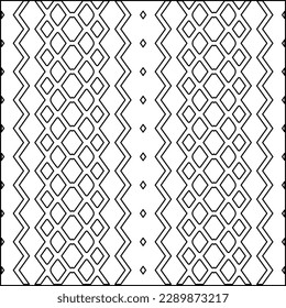 Stylish texture with figures from lines.Abstract geometric black and white pattern for web page, textures, card, poster, fabric, textile. Monochrome graphic repeating design. 