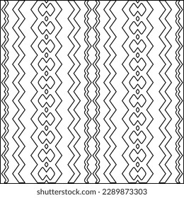 Stylish texture with figures from lines.Abstract geometric black and white pattern for web page, textures, card, poster, fabric, textile. Monochrome graphic repeating design. 