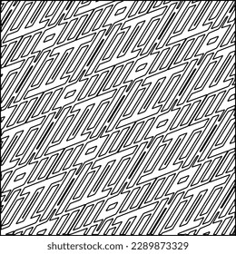 Stylish texture with figures from lines.Abstract geometric black and white pattern for web page, textures, card, poster, fabric, textile. Monochrome graphic repeating design.