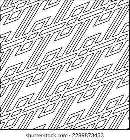 Stylish texture with figures from lines.Abstract geometric black and white pattern for web page, textures, card, poster, fabric, textile. Monochrome graphic repeating design. 