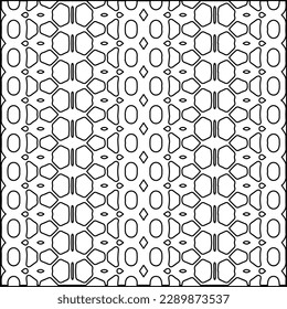 Stylish texture with figures from lines.Abstract geometric black and white pattern for web page, textures, card, poster, fabric, textile. Monochrome graphic repeating design. 