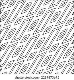 Stylish texture with figures from lines.Abstract geometric black and white pattern for web page, textures, card, poster, fabric, textile. Monochrome graphic repeating design. 