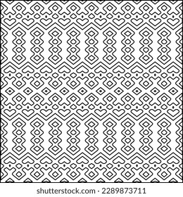 Stylish texture with figures from lines.Abstract geometric black and white pattern for web page, textures, card, poster, fabric, textile. Monochrome graphic repeating design. 