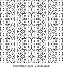 Stylish texture with figures from lines.Abstract geometric black and white pattern for web page, textures, card, poster, fabric, textile. Monochrome graphic repeating design. 