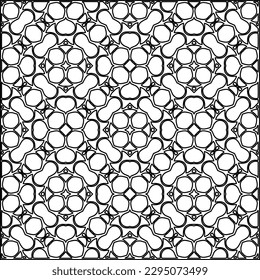 Stylish texture with figures from lines.Abstract geometric black and white pattern for web page, textures, card, poster, fabric, textile. Monochrome graphic repeating design. 
