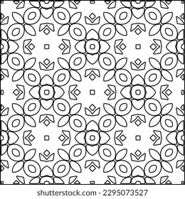 Stylish texture with figures from lines.Abstract geometric black and white pattern for web page, textures, card, poster, fabric, textile. Monochrome graphic repeating design. 