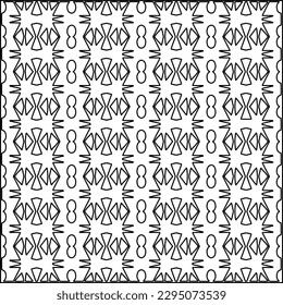 Stylish texture with figures from lines.Abstract geometric black and white pattern for web page, textures, card, poster, fabric, textile. Monochrome graphic repeating design. 