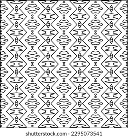 Stylish texture with figures from lines.Abstract geometric black and white pattern for web page, textures, card, poster, fabric, textile. Monochrome graphic repeating design. 