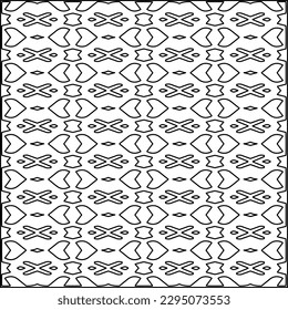 Stylish texture with figures from lines.Abstract geometric black and white pattern for web page, textures, card, poster, fabric, textile. Monochrome graphic repeating design. 