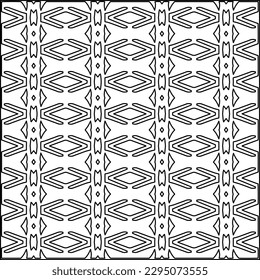 Stylish texture with figures from lines.Abstract geometric black and white pattern for web page, textures, card, poster, fabric, textile. Monochrome graphic repeating design. 