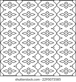 Stylish texture with figures from lines.Abstract geometric black and white pattern for web page, textures, card, poster, fabric, textile. Monochrome graphic repeating design. 